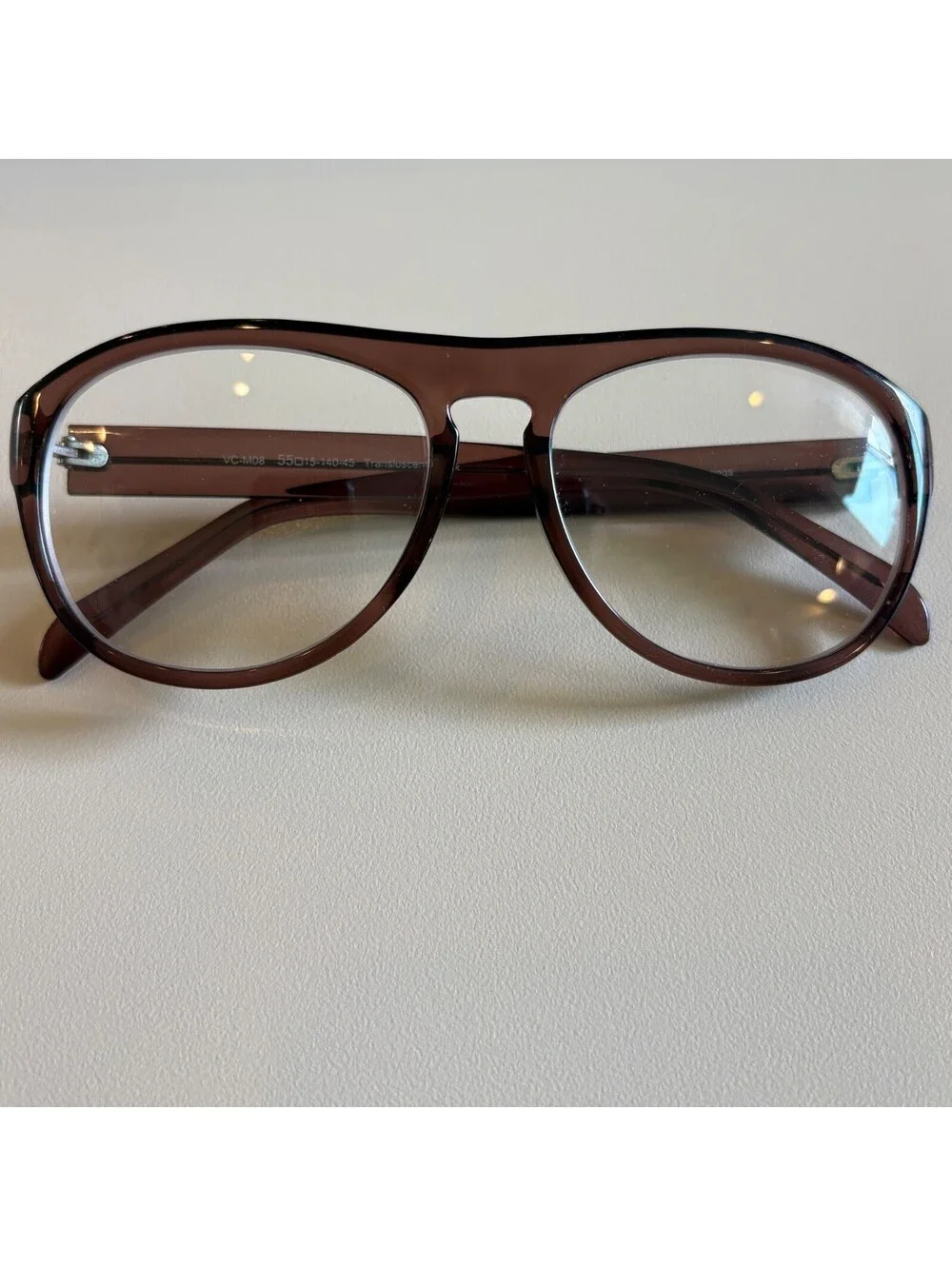 Vera Cruz VC-M08 Translucent Black Eyeglass Frames Only Palm Springs Aviator 55